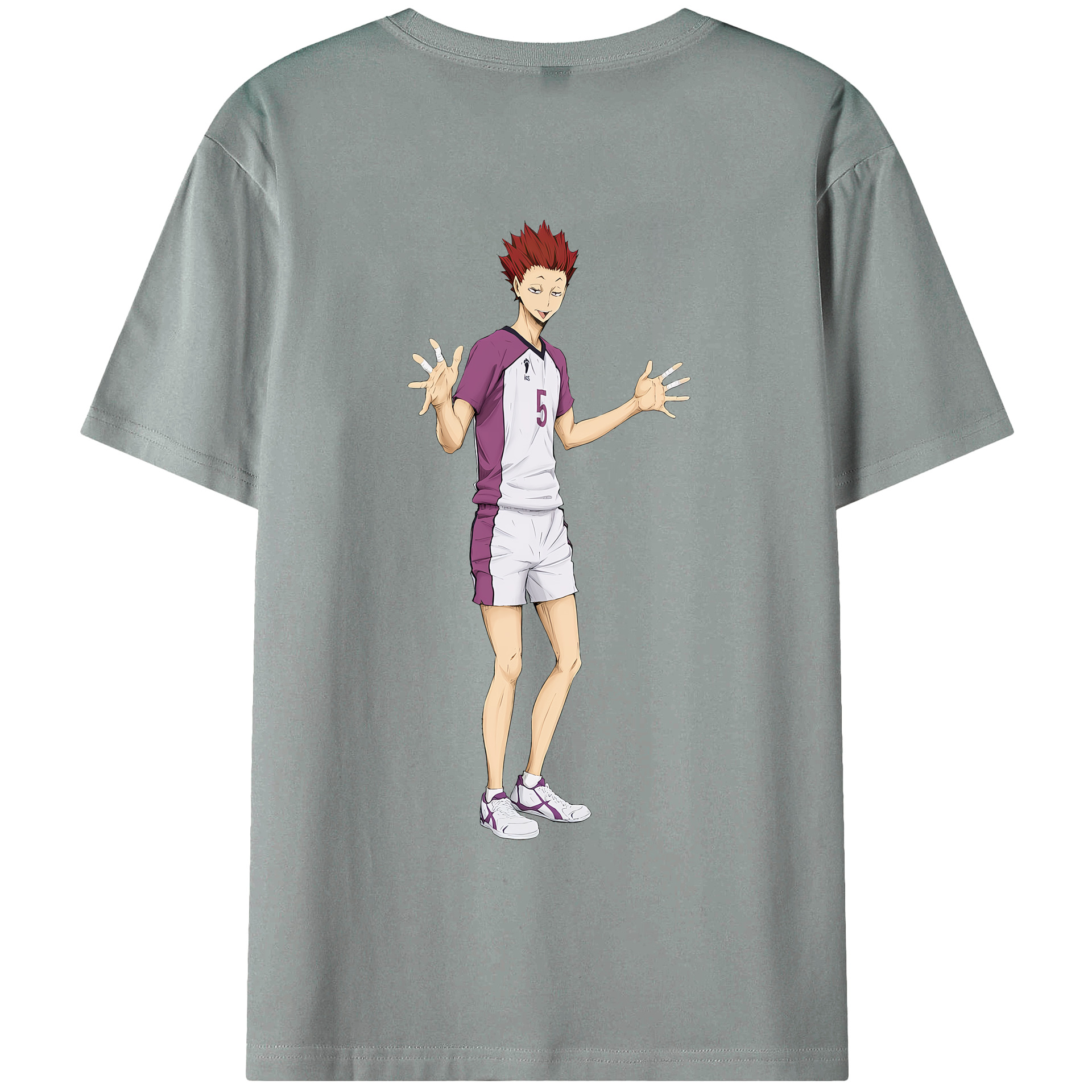 （画像用） ハイキュー!! Haikyu!! 綿100％ メンズ半袖Tシャツ（バックプリント） 通気性